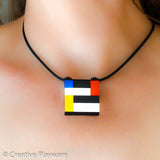 Mondrian - inspired pendant made with LEGO® bricks - DE STILJ No.1