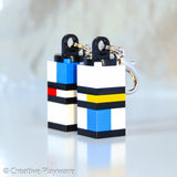 PIET Mondrian-inspired bag charm/ key charm made with LEGO® bricks